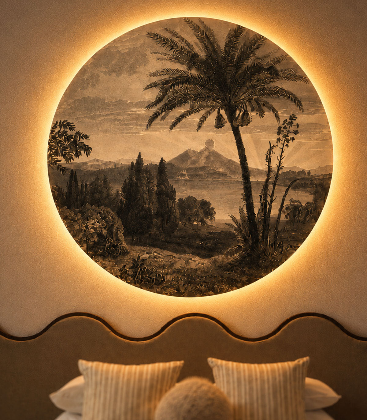 Dots Lighting Tropical Volcano Vista azul