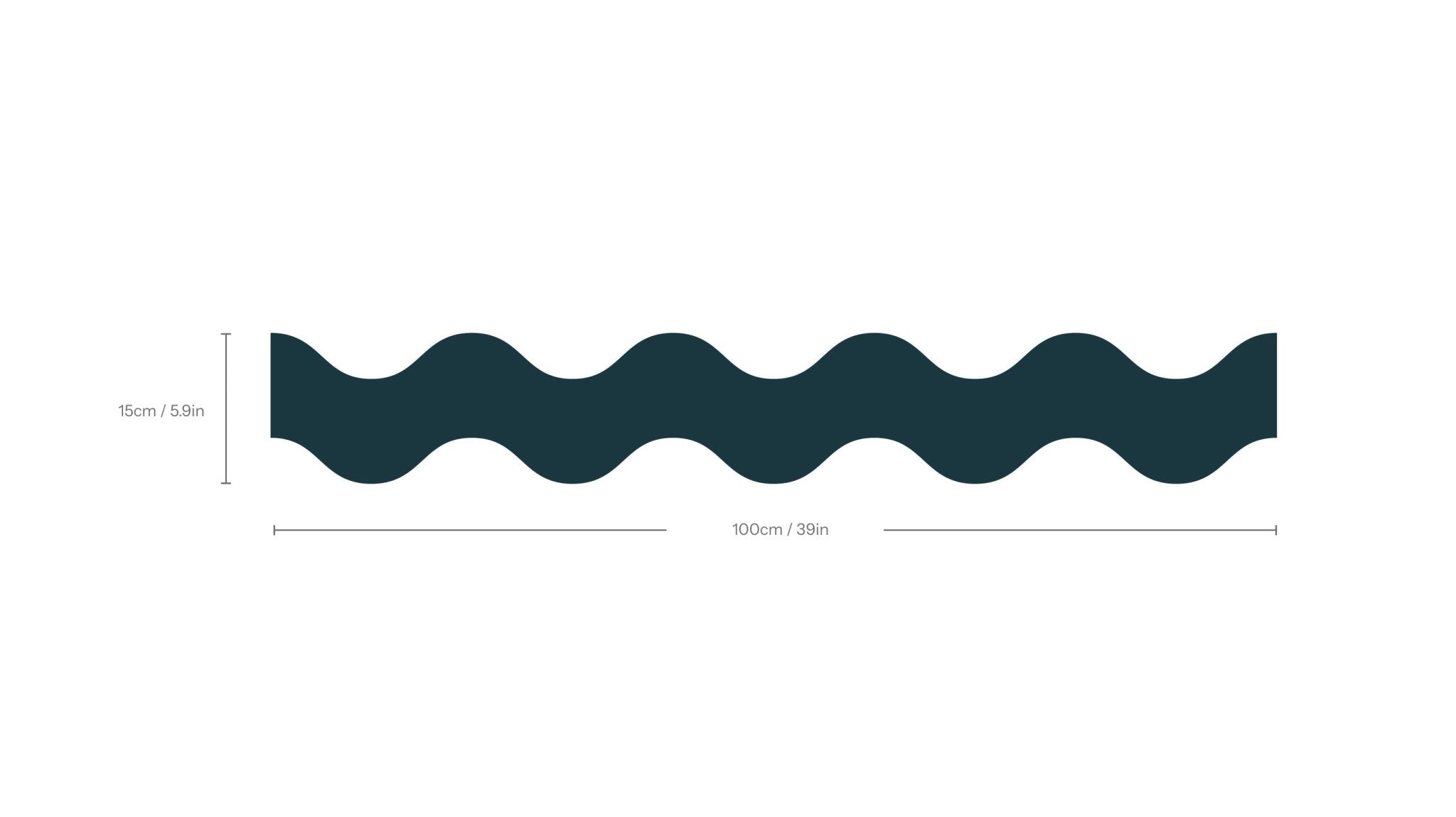 Border Double Wave Midnight Teal - Wallcolors®