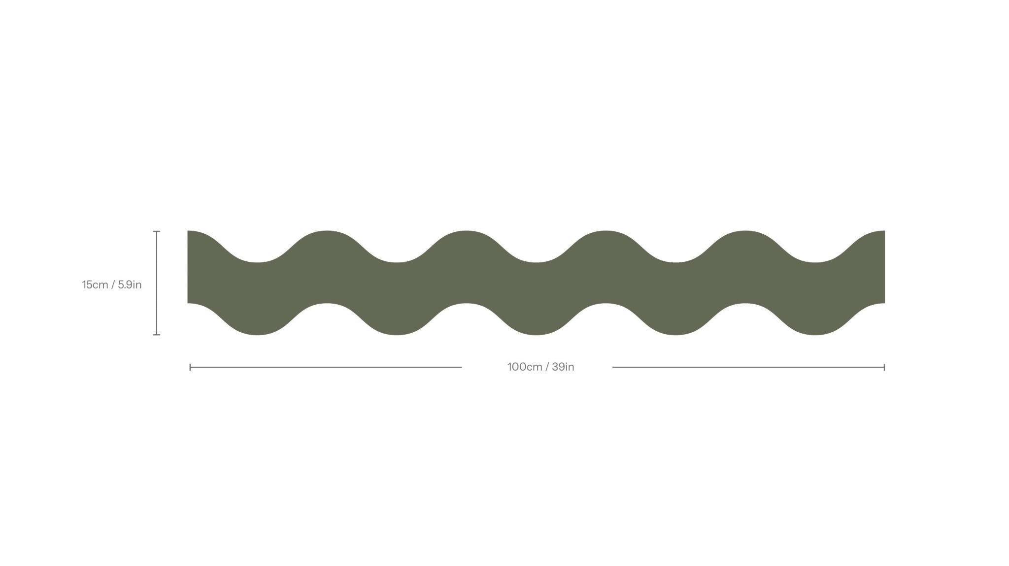Border Double Wave Olive Green - Wallcolors®