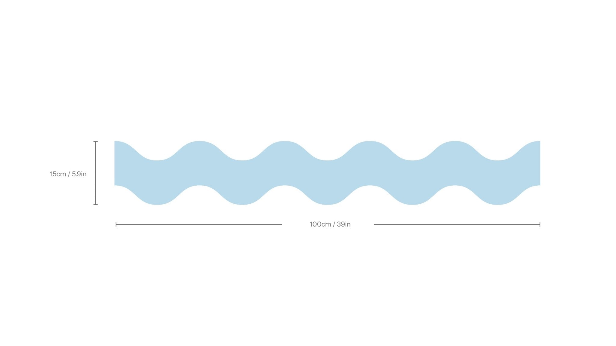 Border Double Wave Calm Sky Blue - Wallcolors®