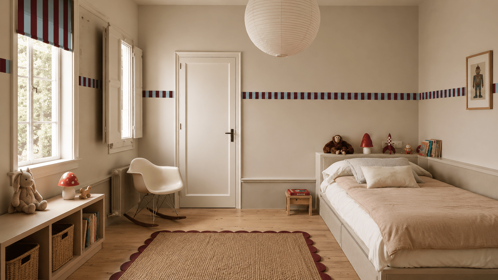 Border Stripe Burgundy - Wallcolors®
