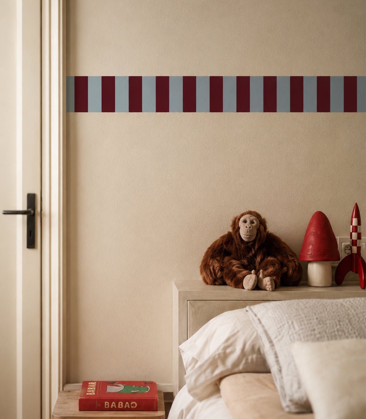 Border Stripe Burgundy - Wallcolors®