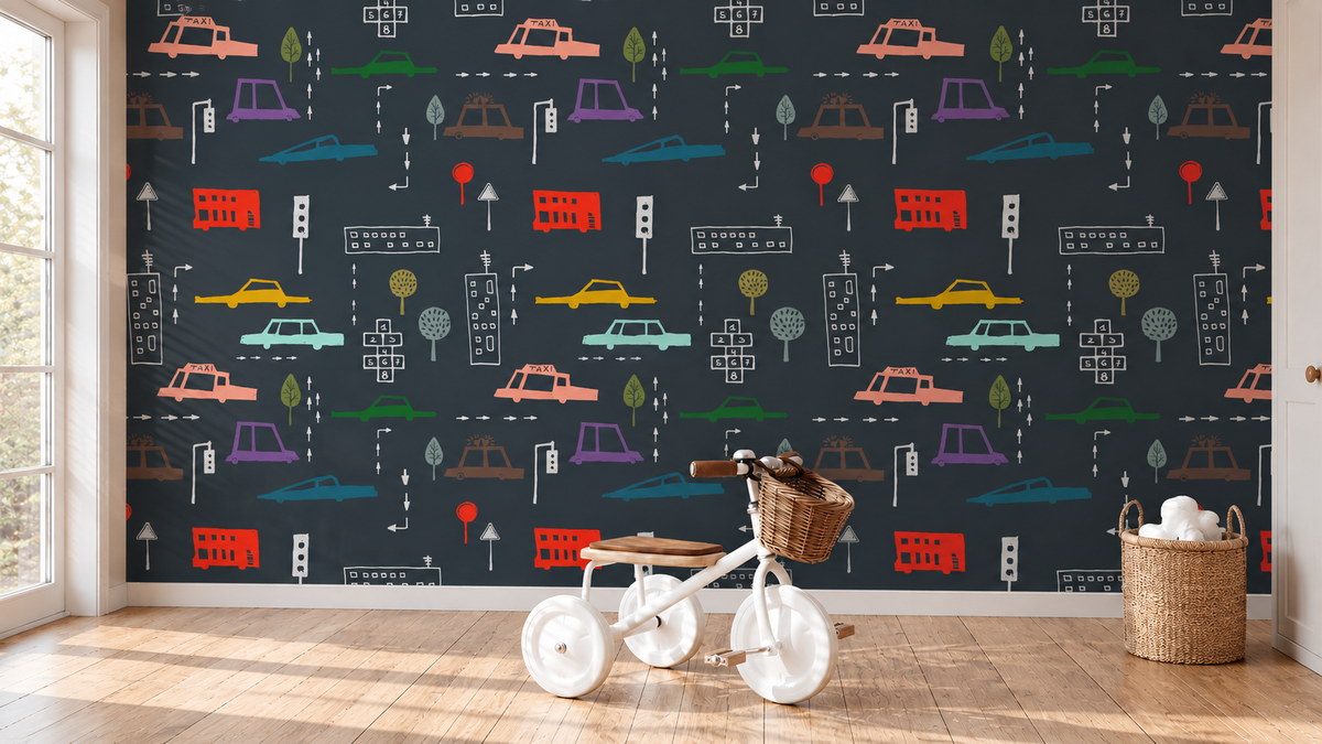 Papel pintado Cars Navy Blue