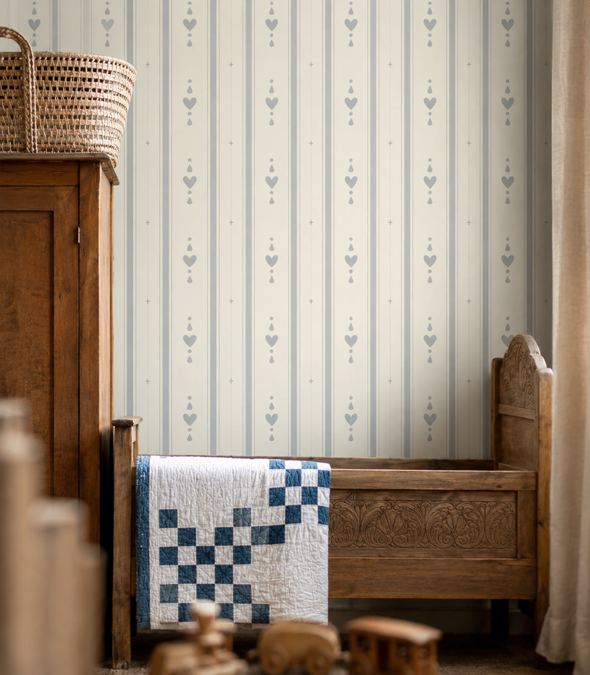 Tapeta Cottage Stripe Warm Linen