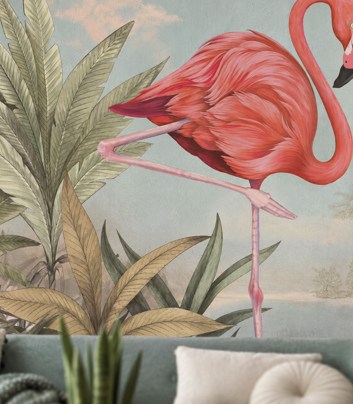 Tapeta Crimson Flamingo