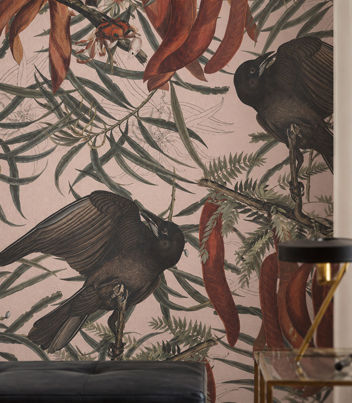 Papel pintado Crows Pink