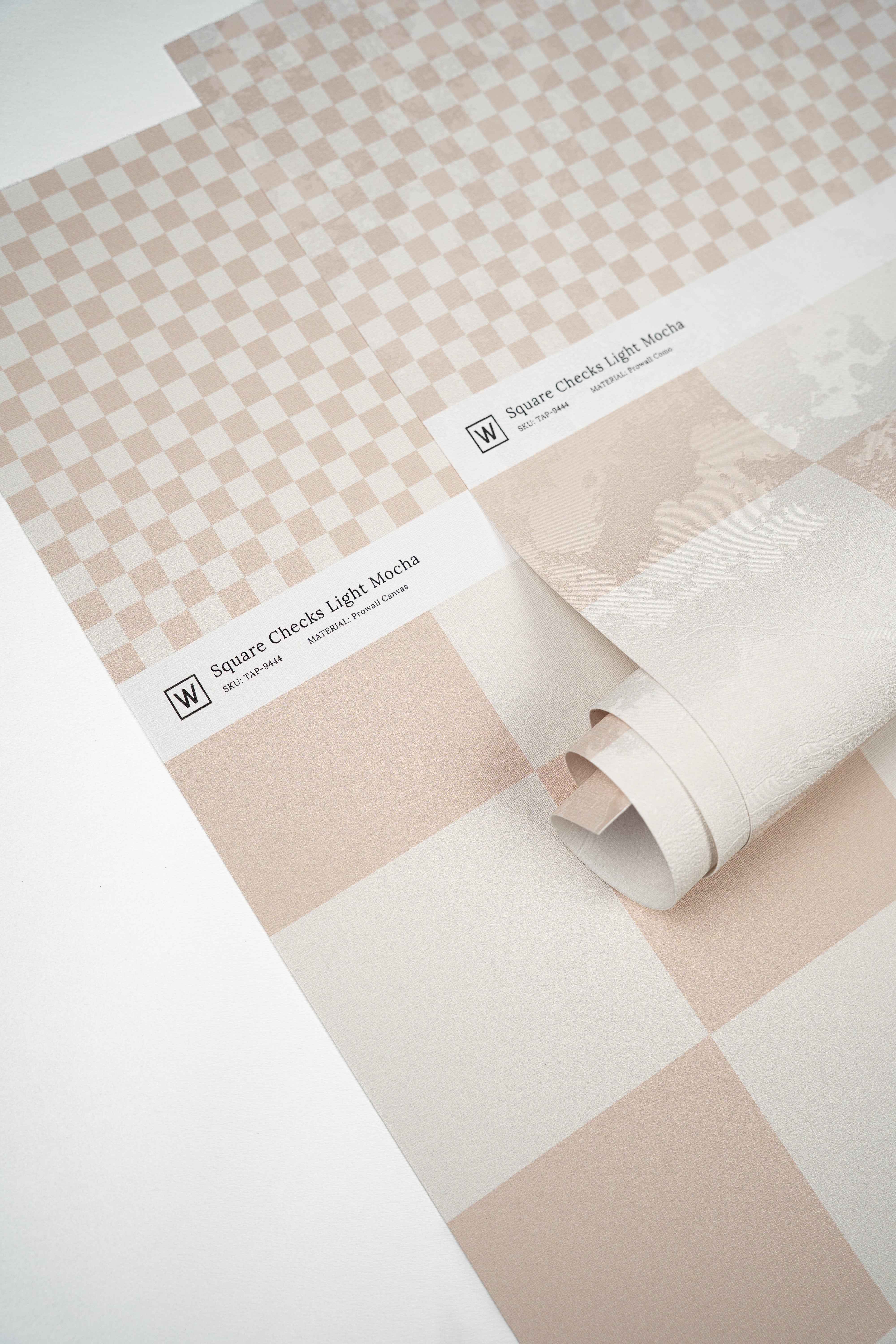 Carta da parati Square Checks Light Mocha