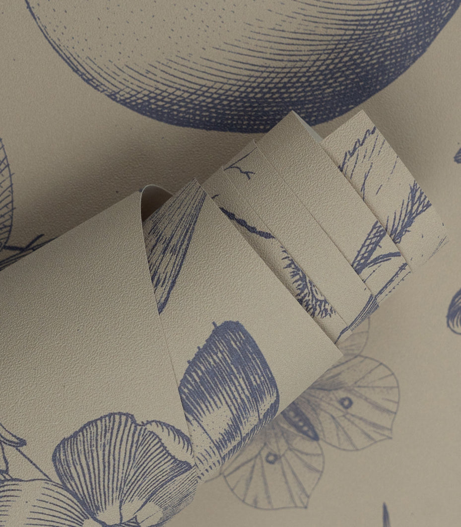 Tapete Vintage botanic blue