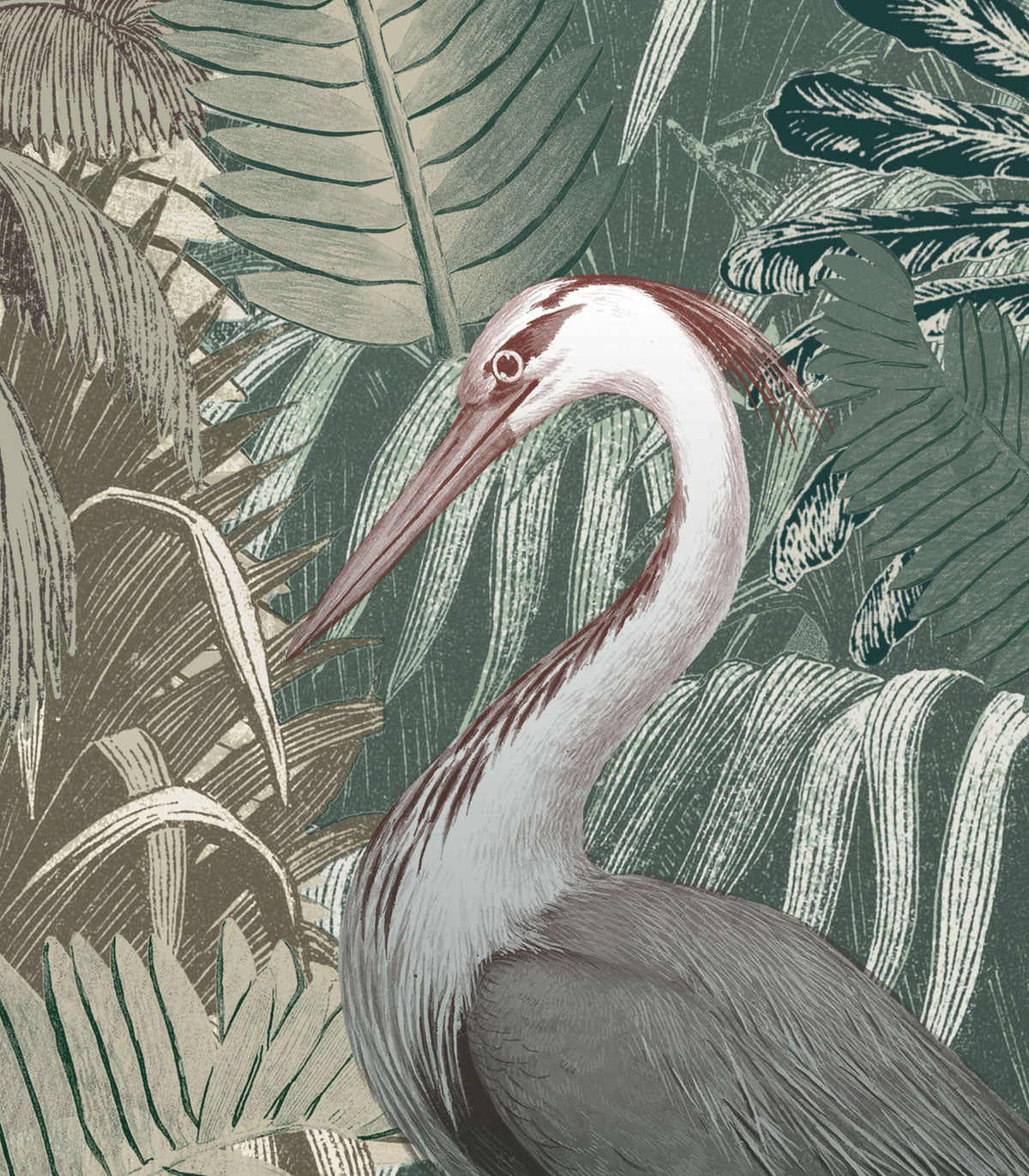 Desert Tropics Light Green Wallpaper