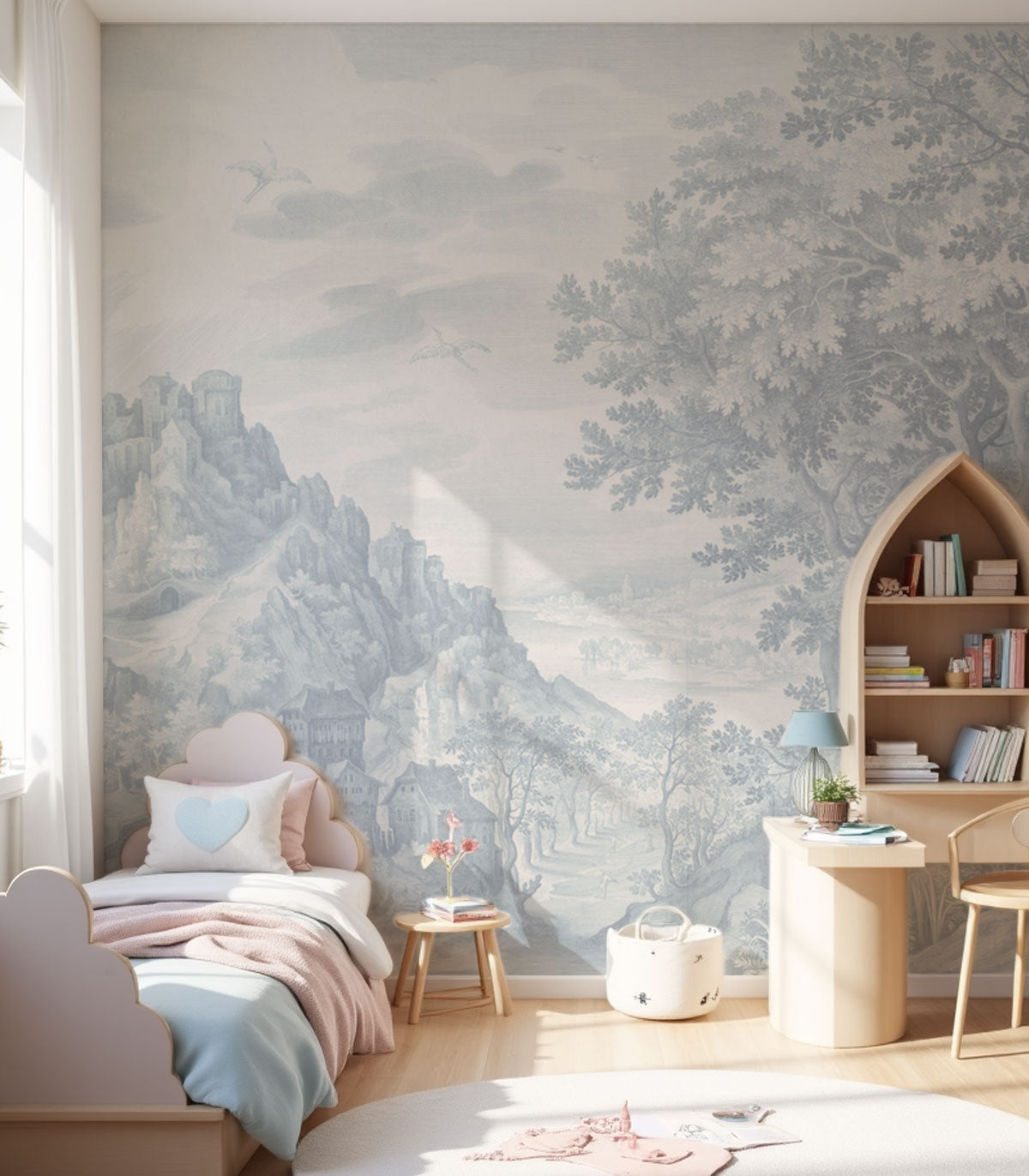Ethereal Forest Blue Wallpaper