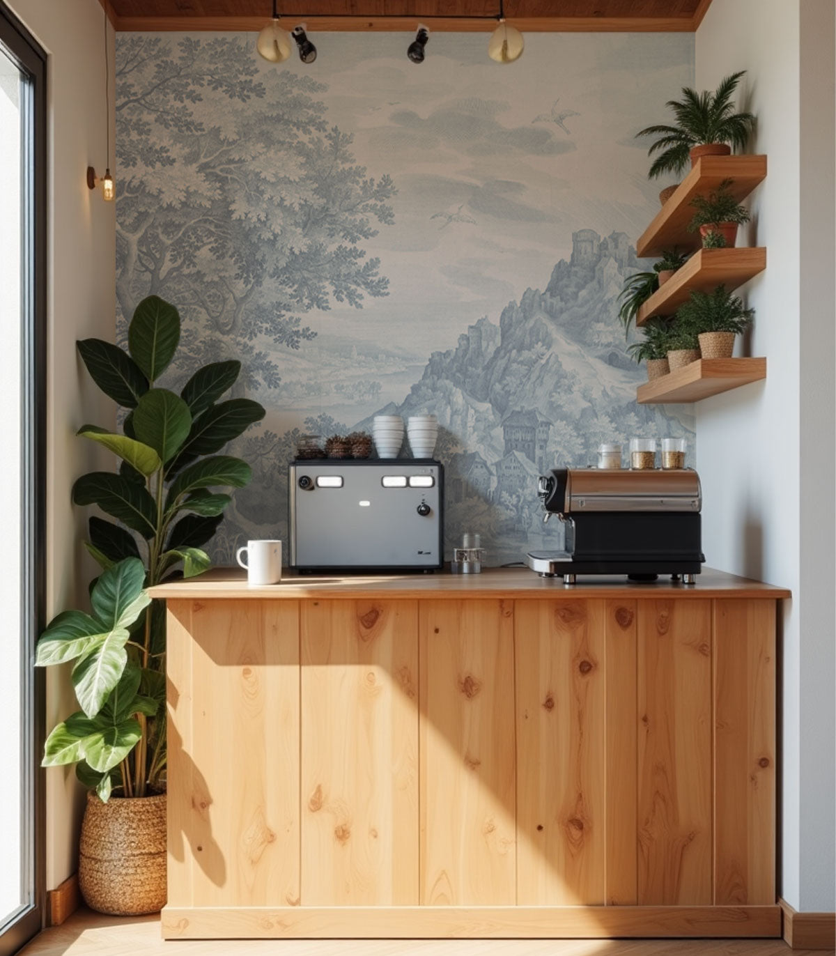 Ethereal Forest Blue Wallpaper