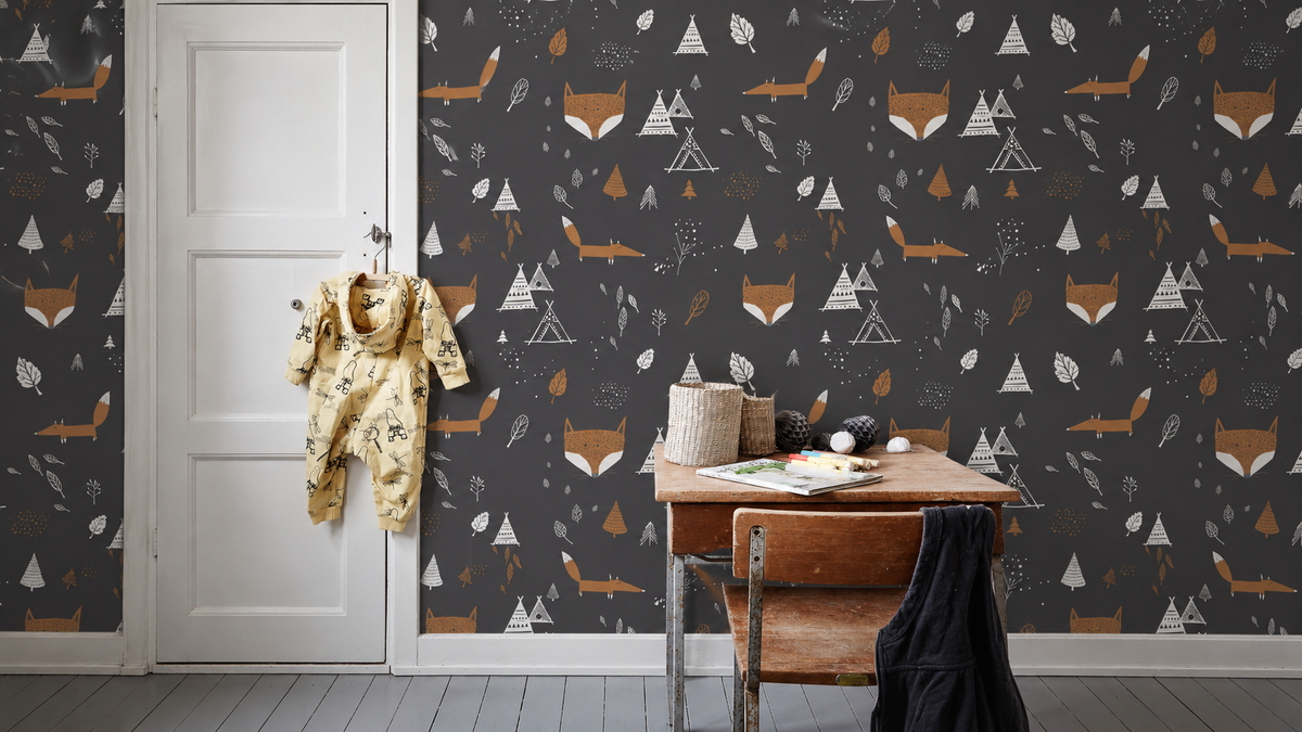Wallpaper Fox Adventure Black