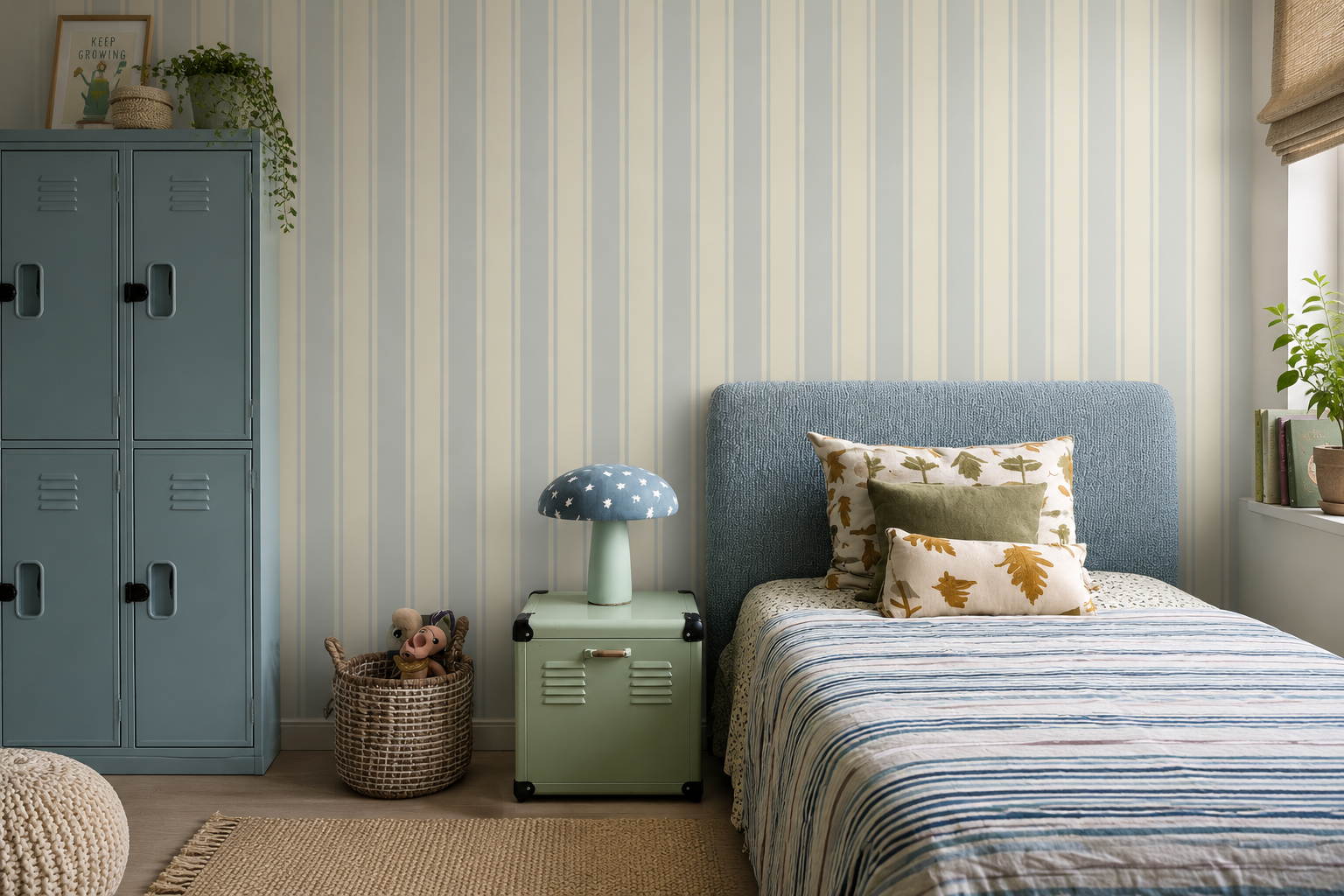 Wallpaper Gentle Stripe Dusty Blue
