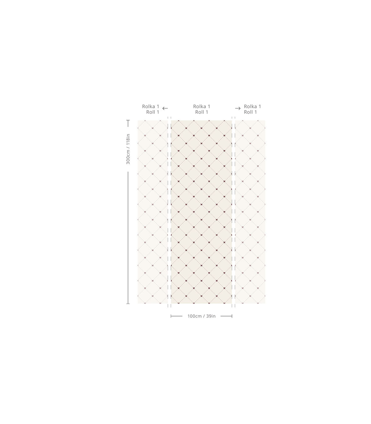 Tapeta Heart Lattice Cherry Wine