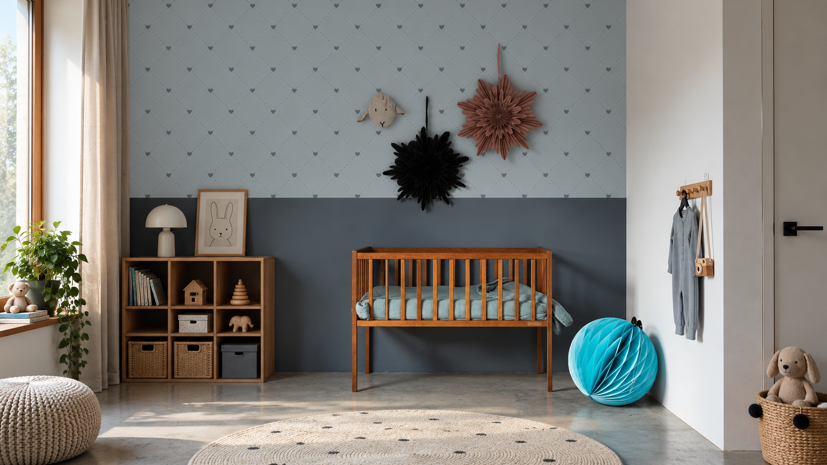 Tapeta Heart Lattice Powder Blue