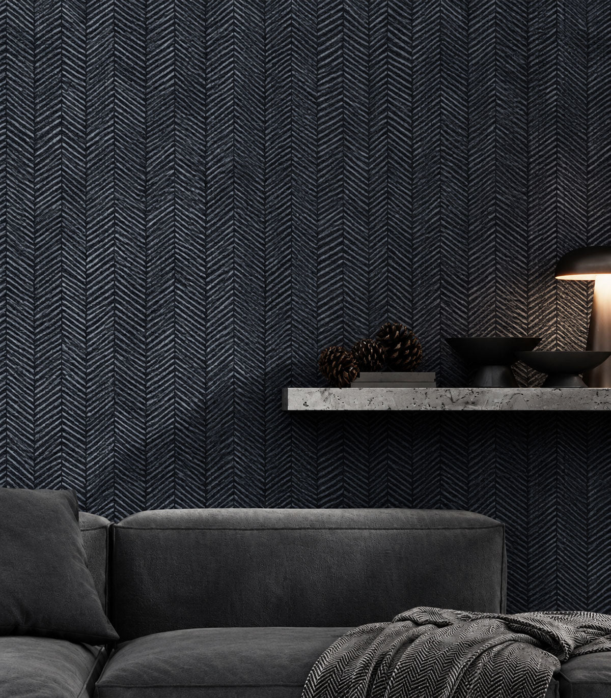 Papier peint Herringbone Blue