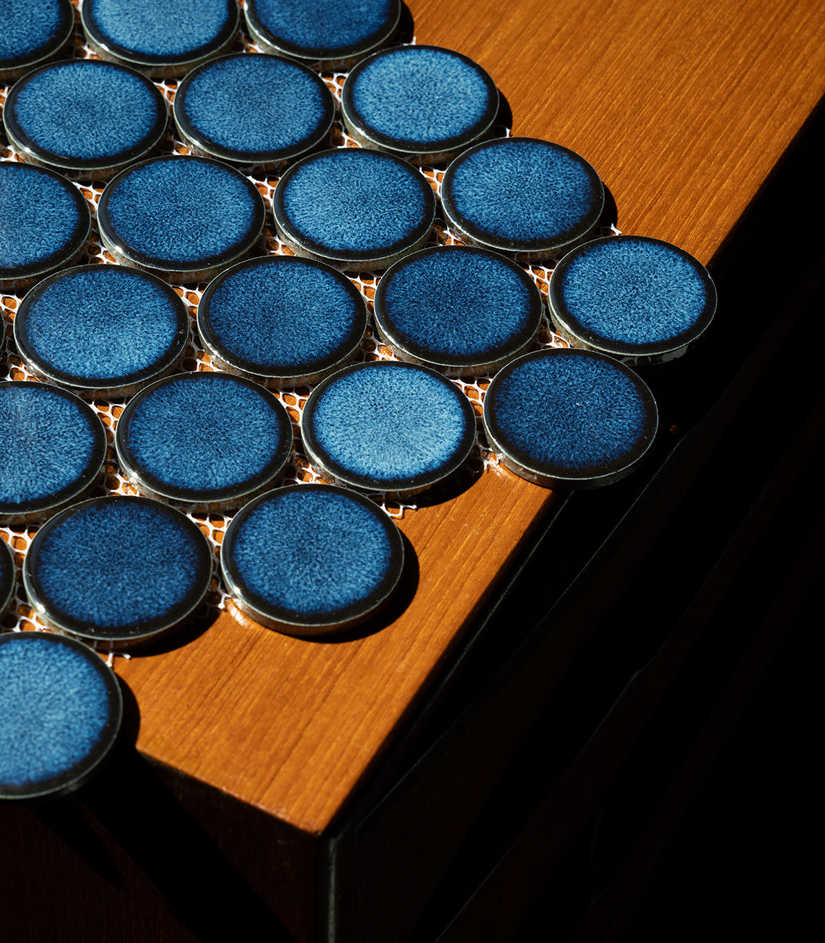 Circle dots royal blue mosaic