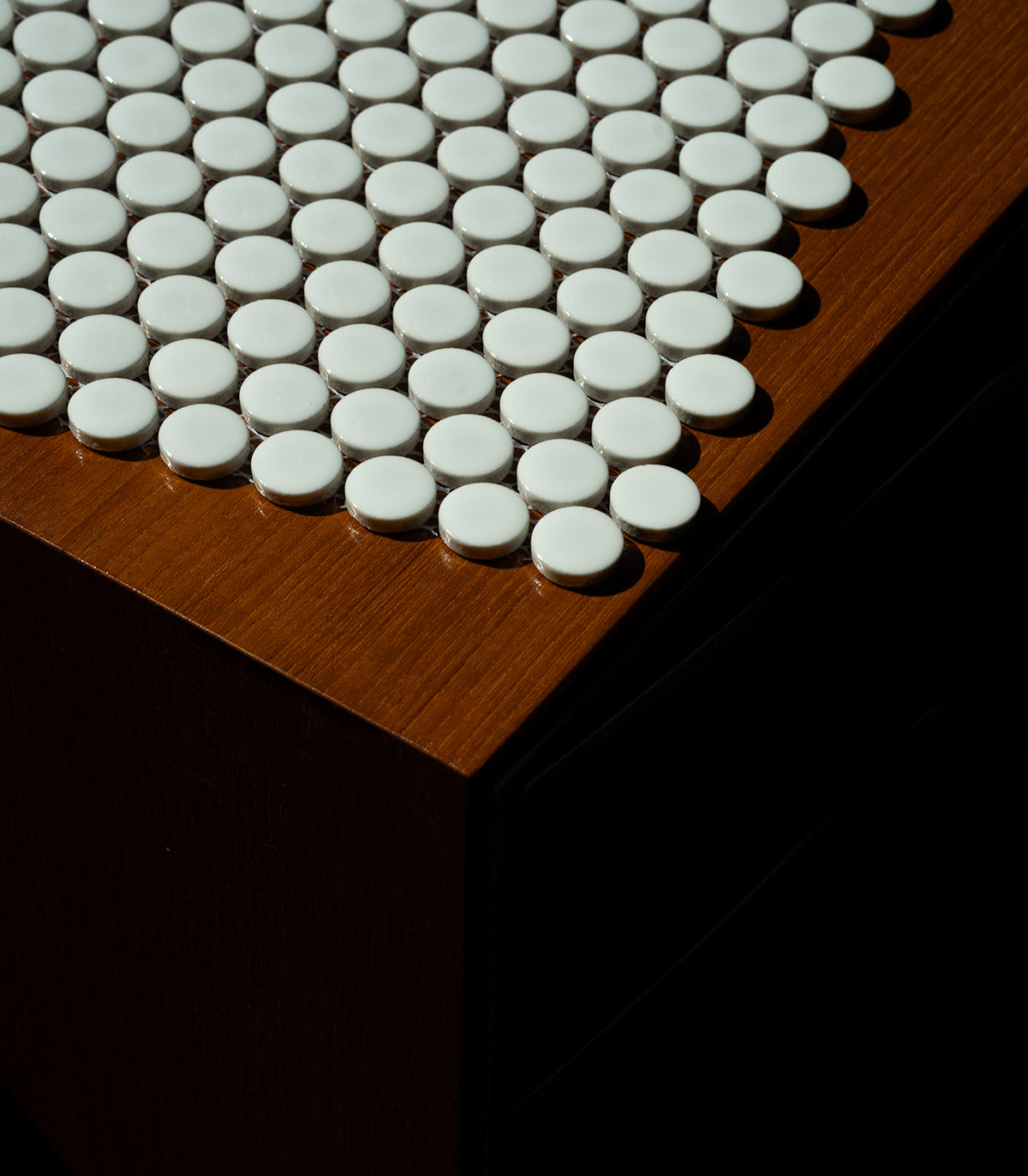 Penny dots white gloss mosaic