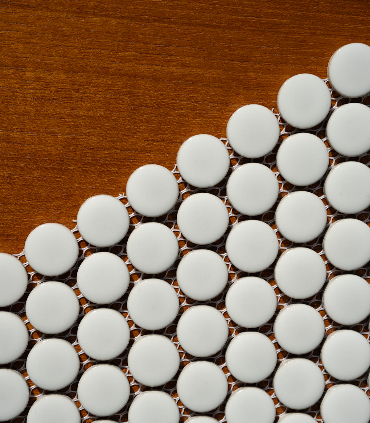 Penny dots white gloss mosaic