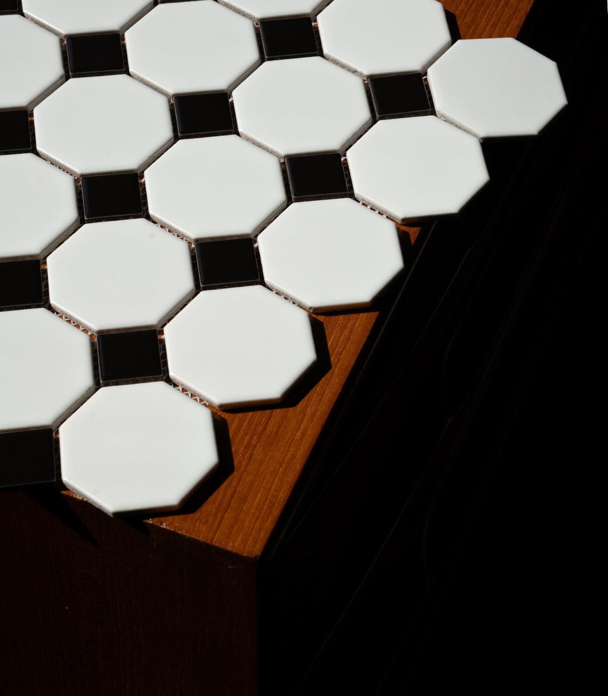 Octagon white classic matte mosaic