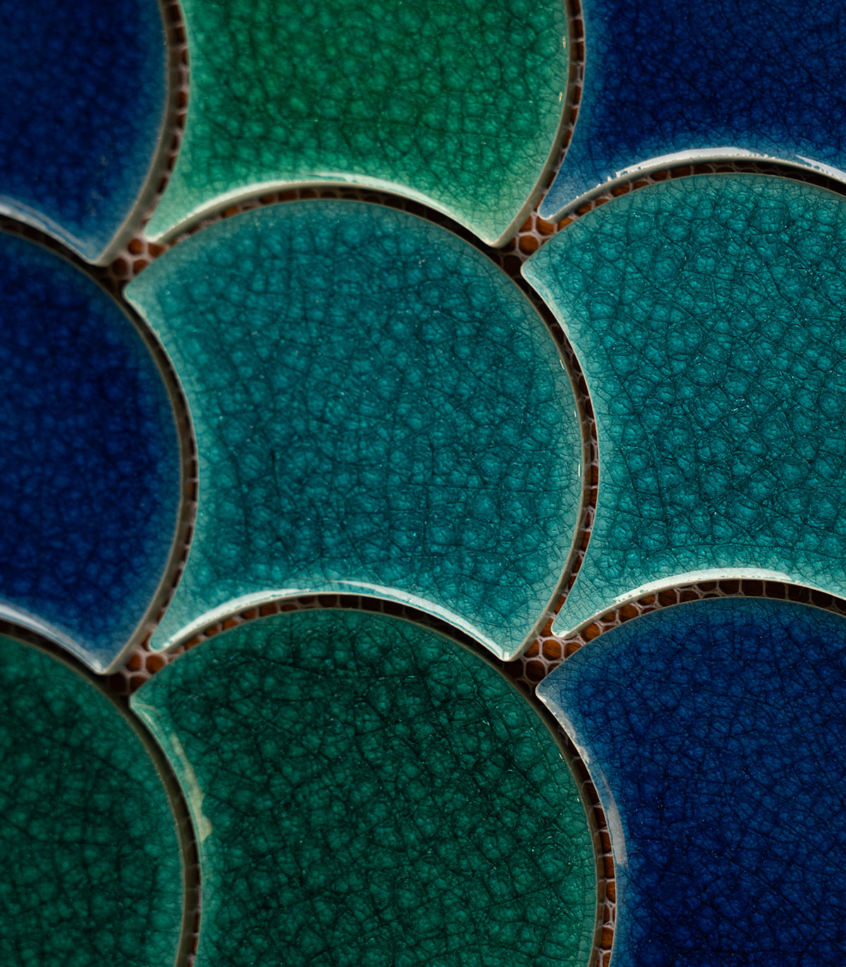 Fish scale blue ocean mix mosaic