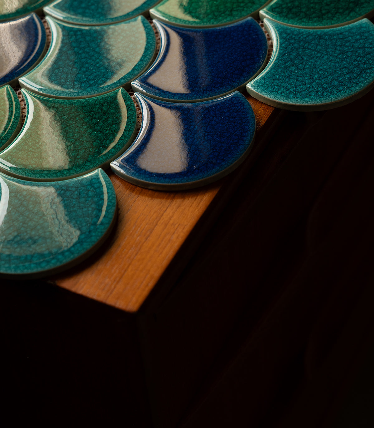 Fish scale blue ocean mix mosaic