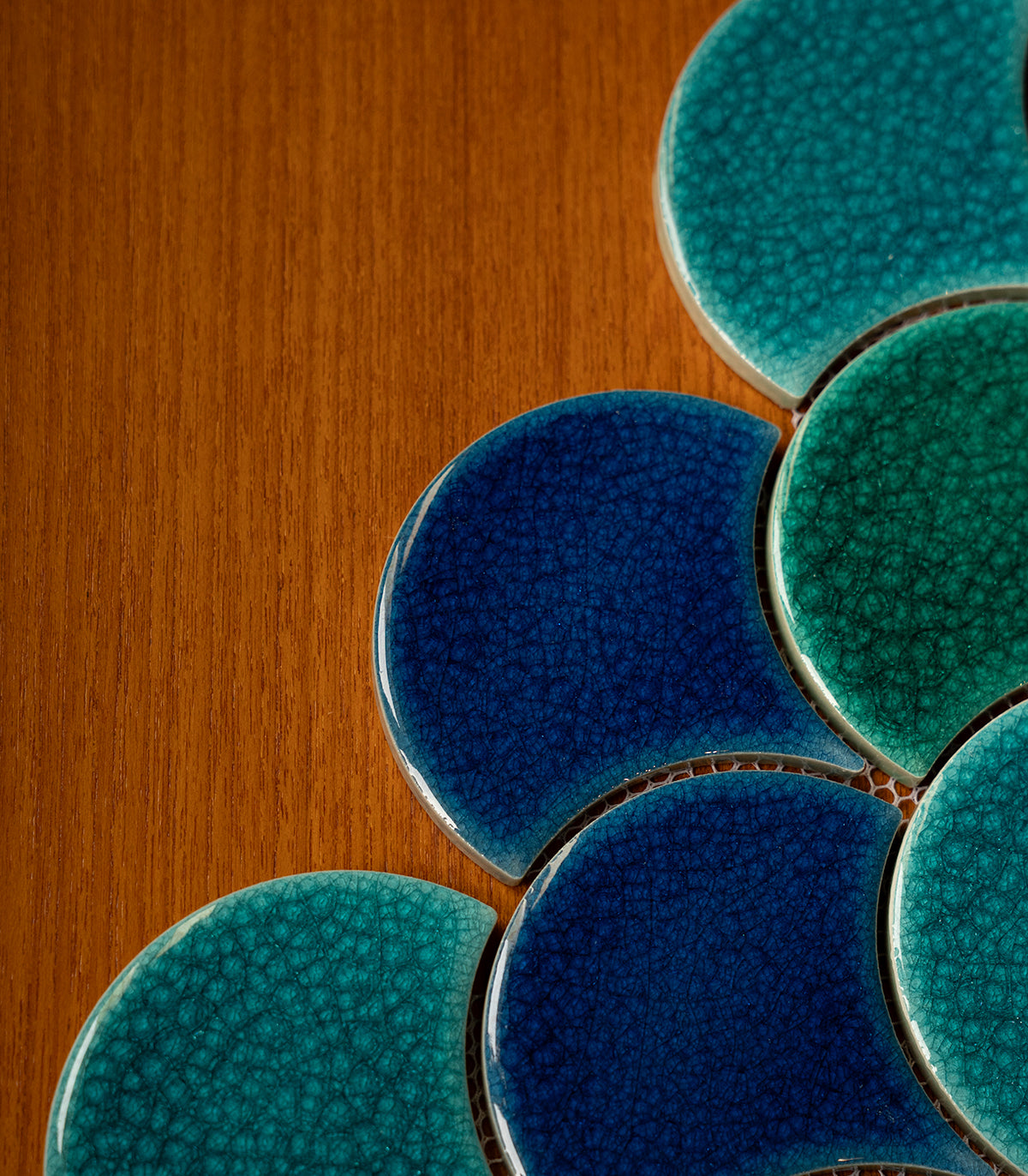 Fish scale blue ocean mix mosaic