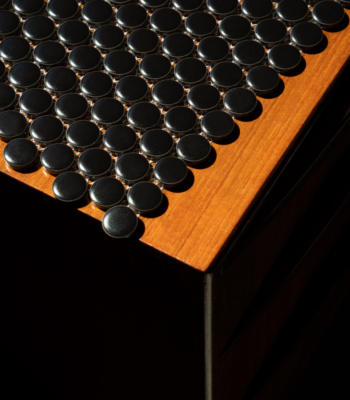 Penny dots black matte mosaic