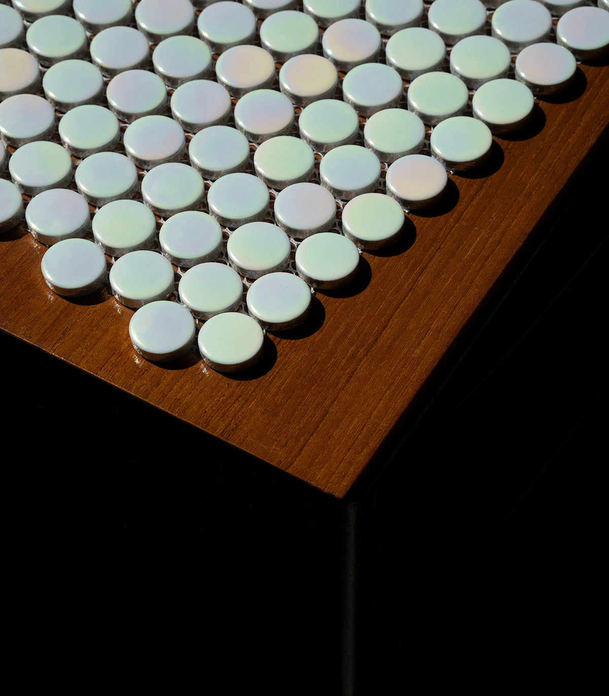 Penny dots white pearl shine mosaic