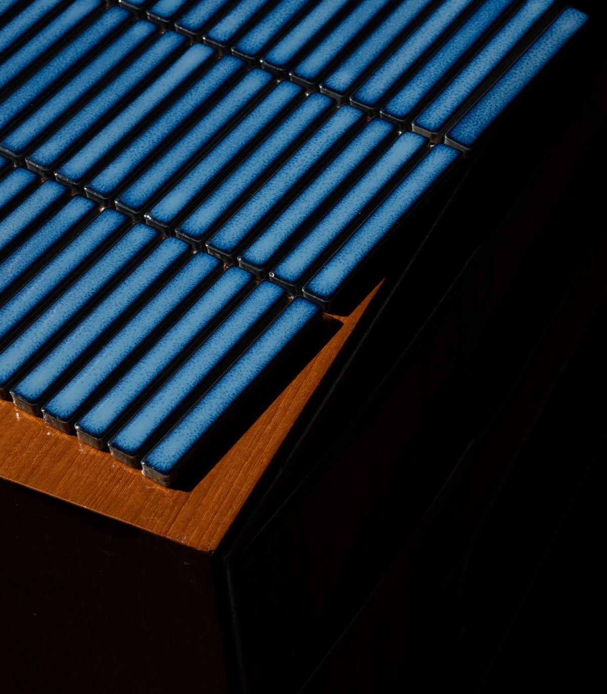 Mini piano mosaic deep blue