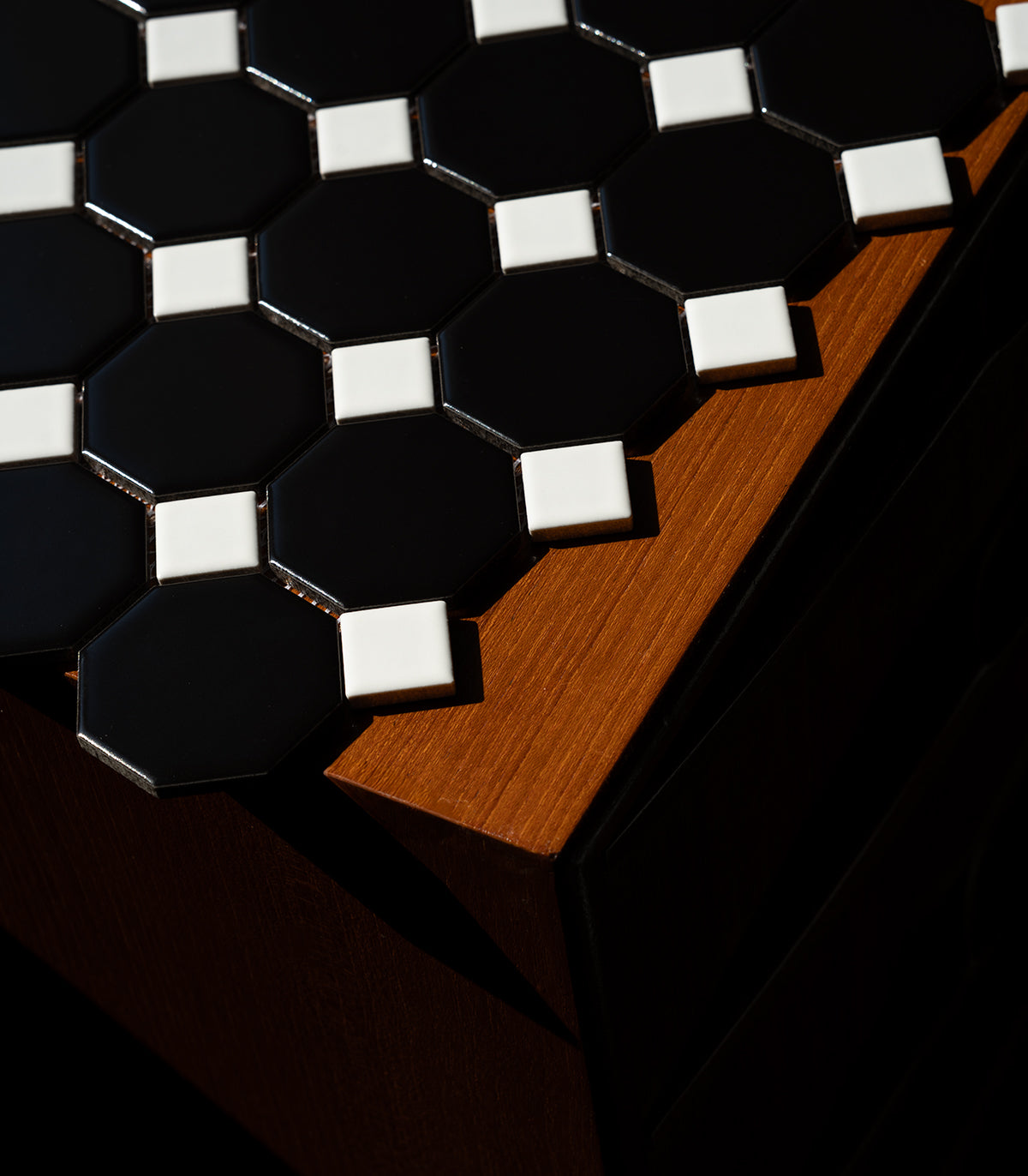Octagon black classic matte mosaic
