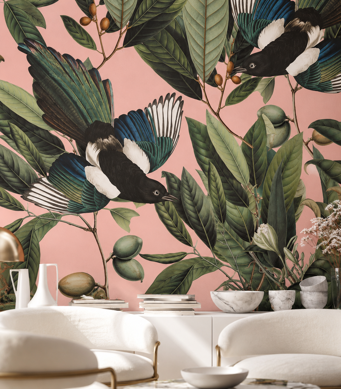 Carta da parati Magpie Pink
