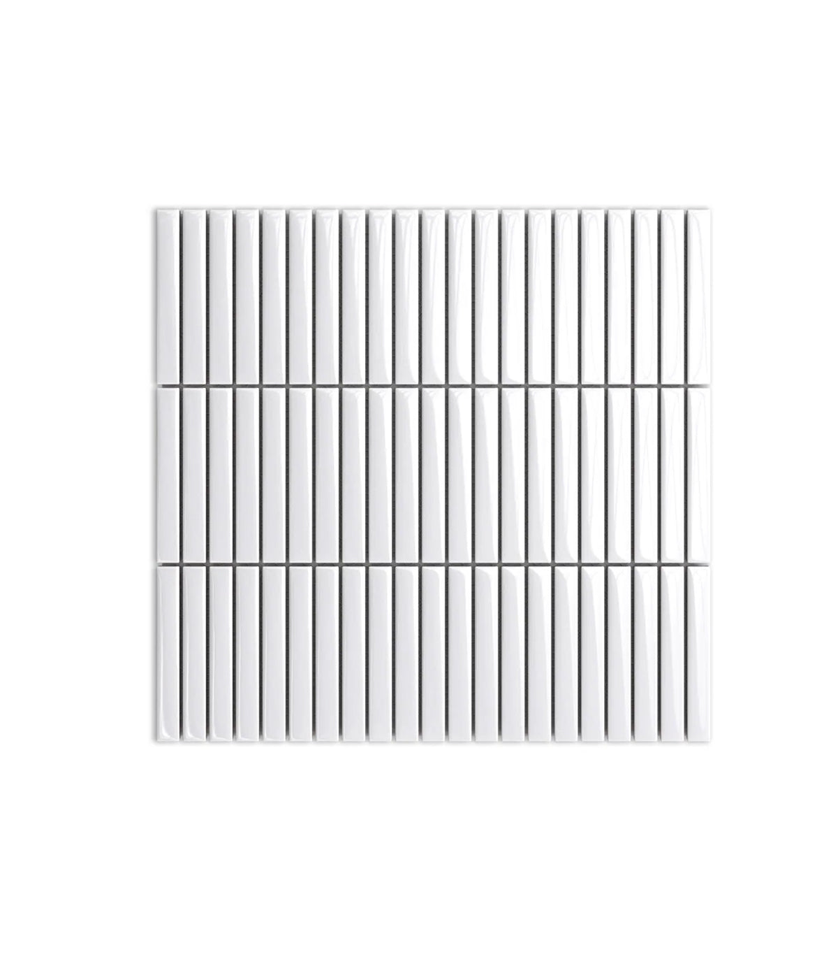 Mini piano clear white gloss mosaic