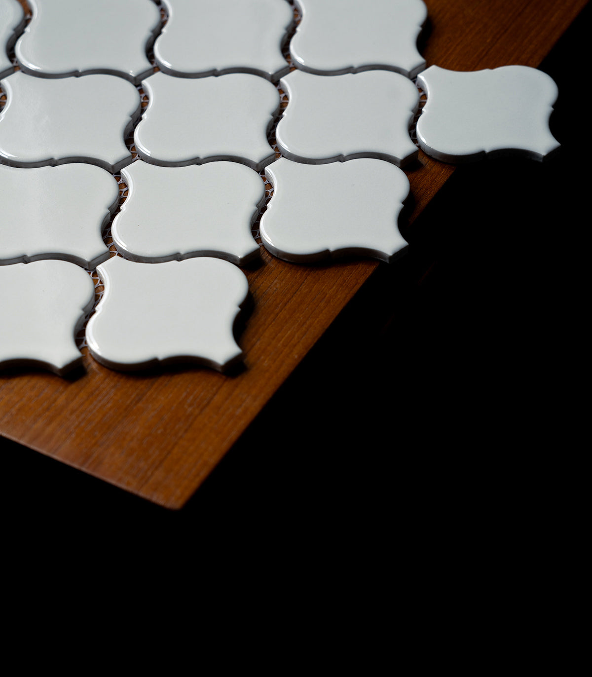 White arabesque mosaic