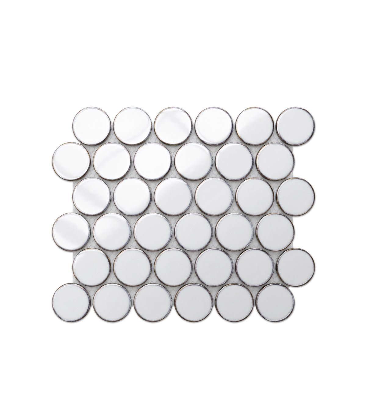 Mosaic circle dots white
