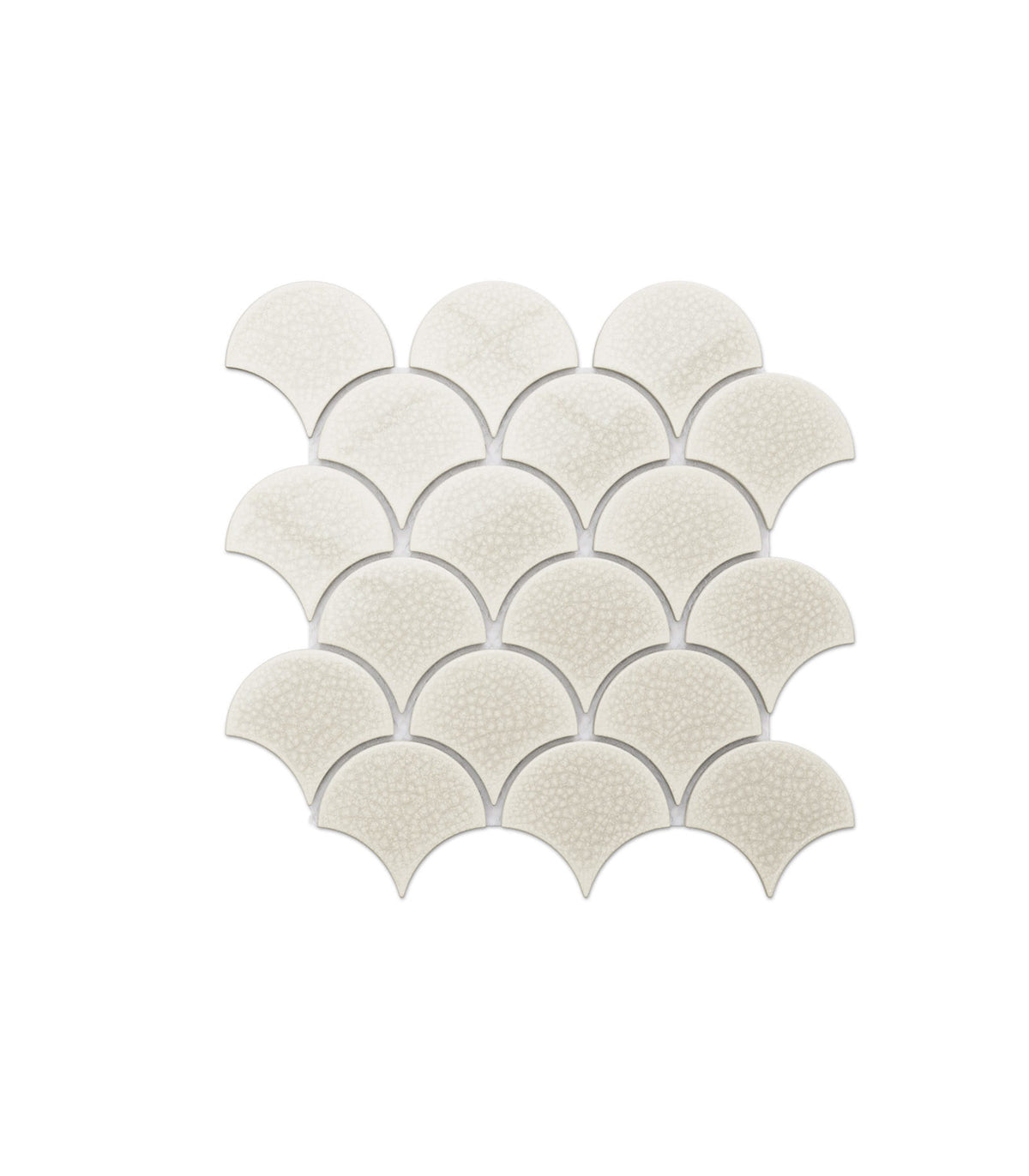 Fish scale white creme mosaic