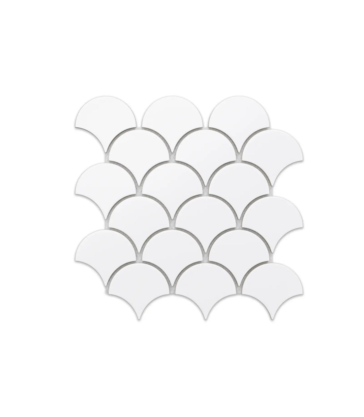 Fish scale white matte mosaic