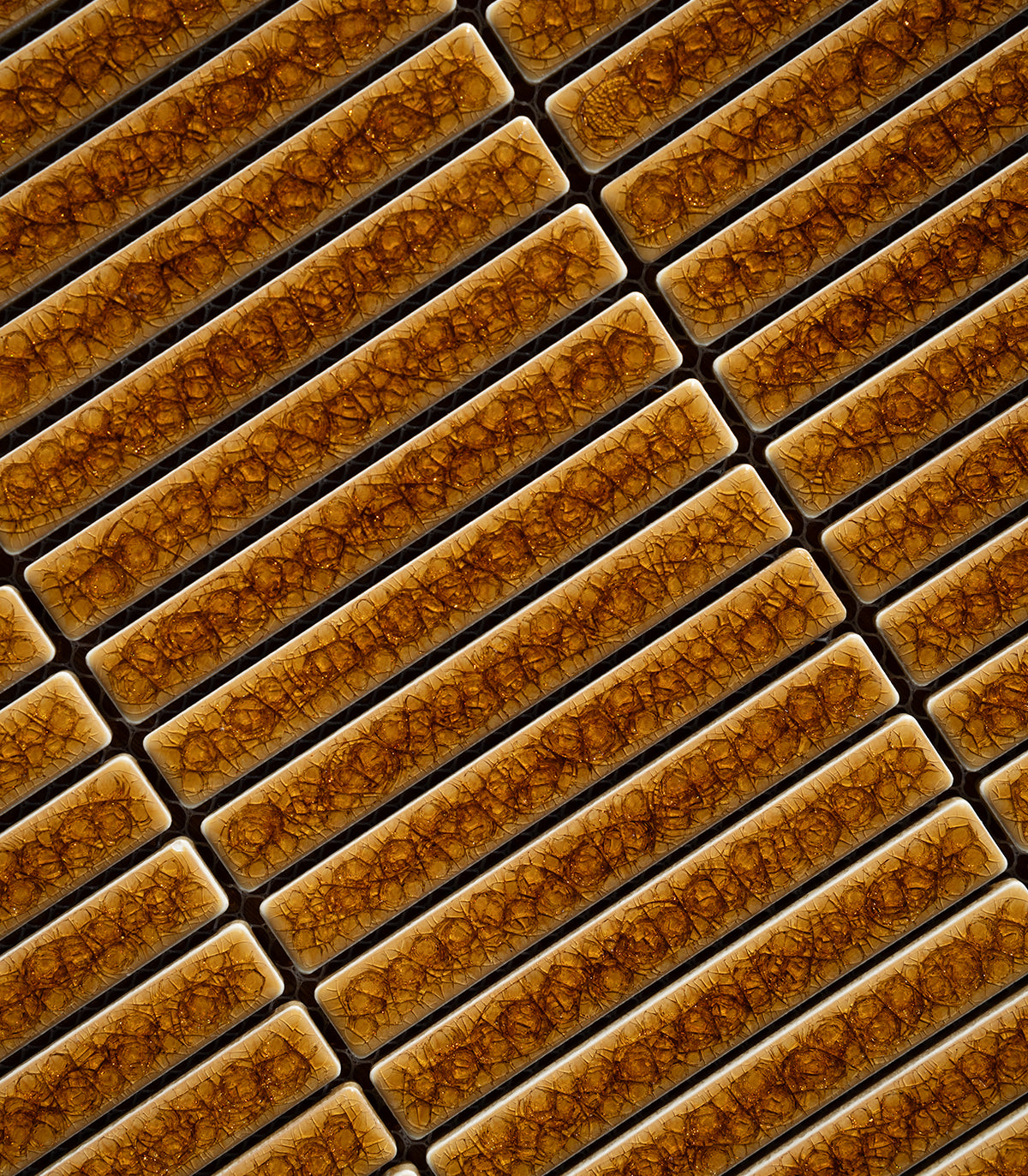 Mini piano brown crackle mosaic