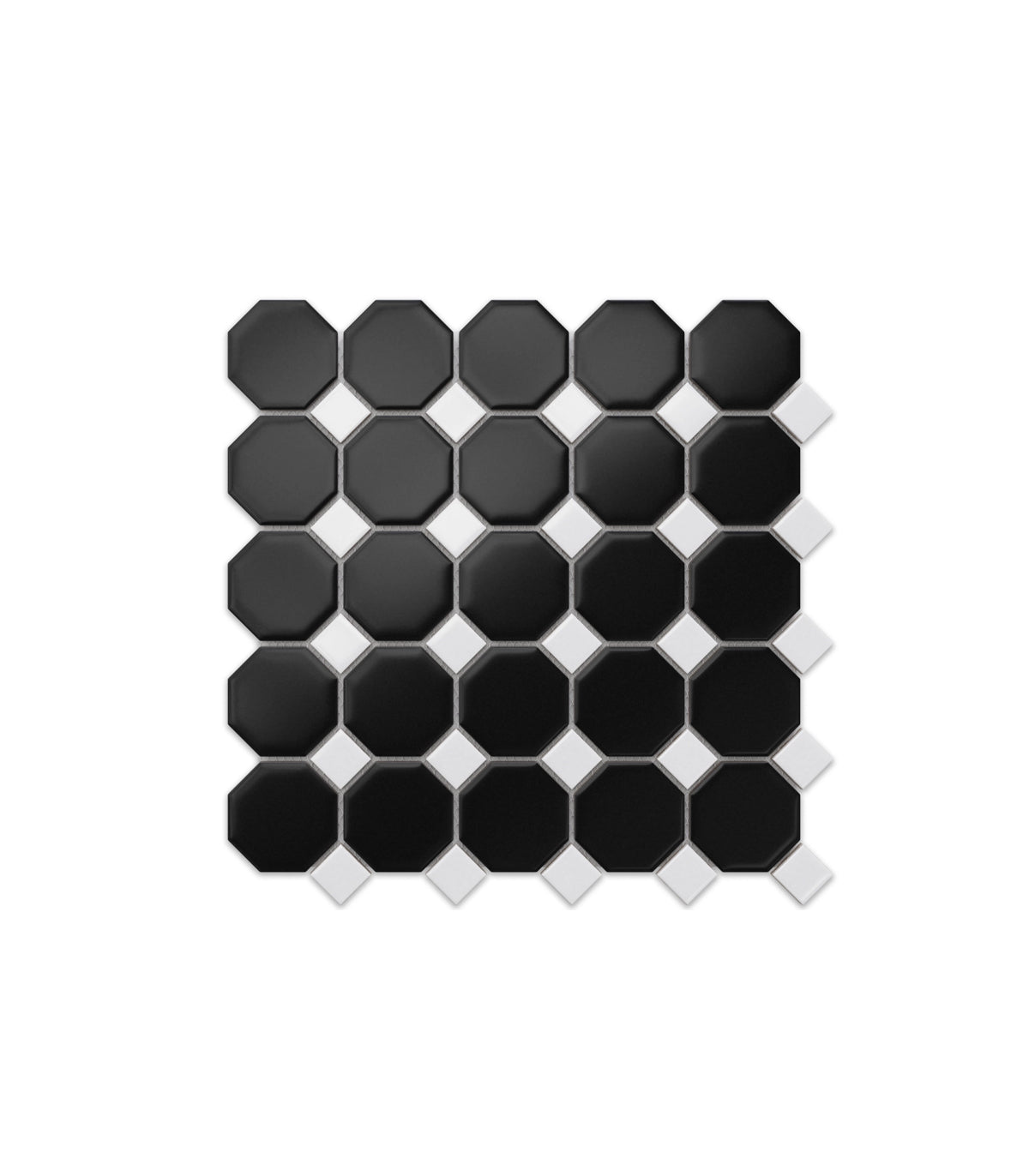 Octagon black classic matte mosaic