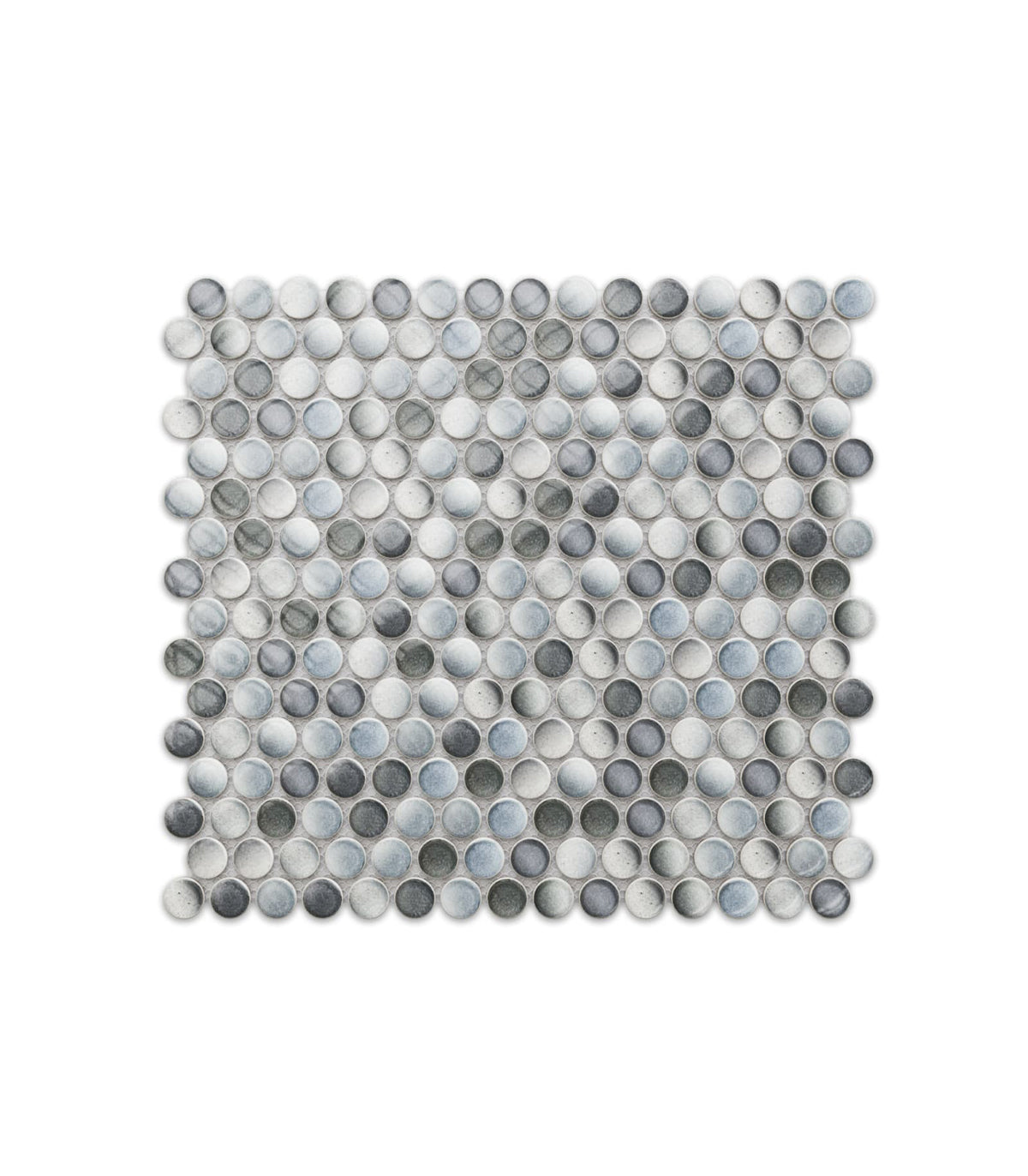 Penny dots multi gray gloss mosaic