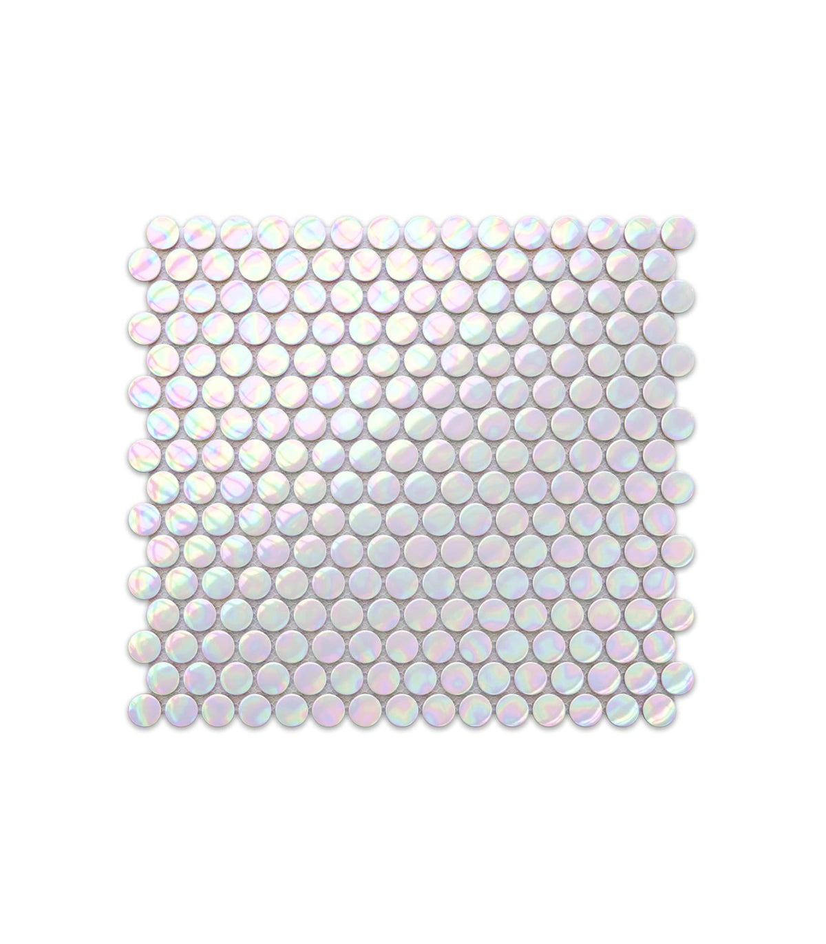 Penny dots white pearl shine mosaic