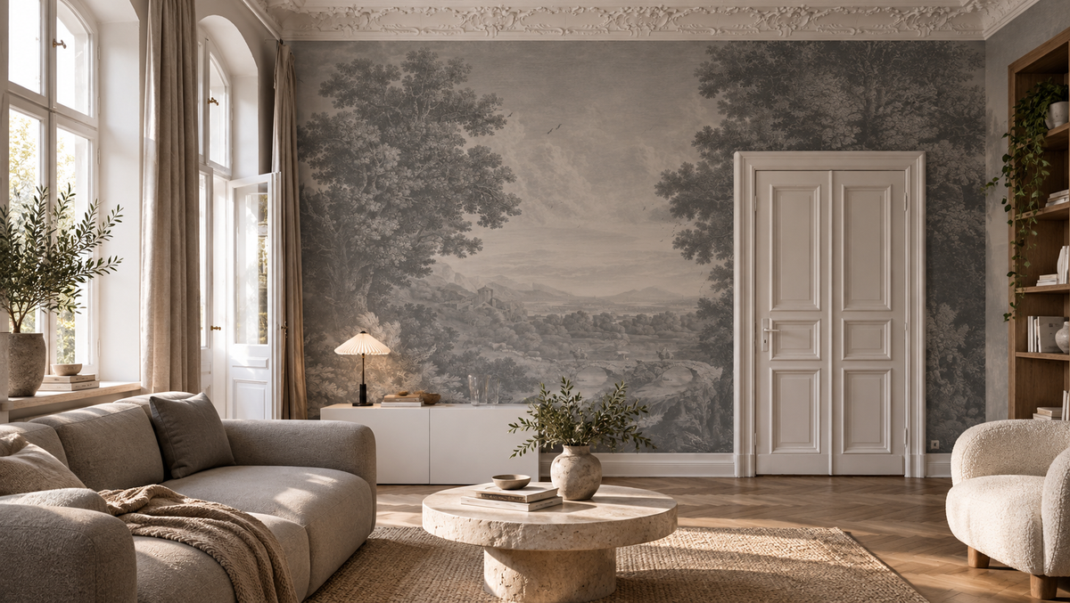 Tapete Picturesque Valley of Serenity Blue