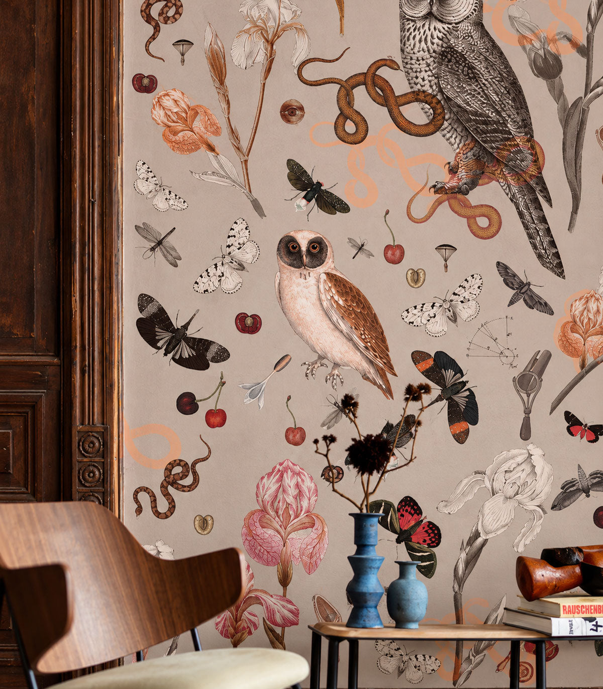 Wallpaper Pink Owls