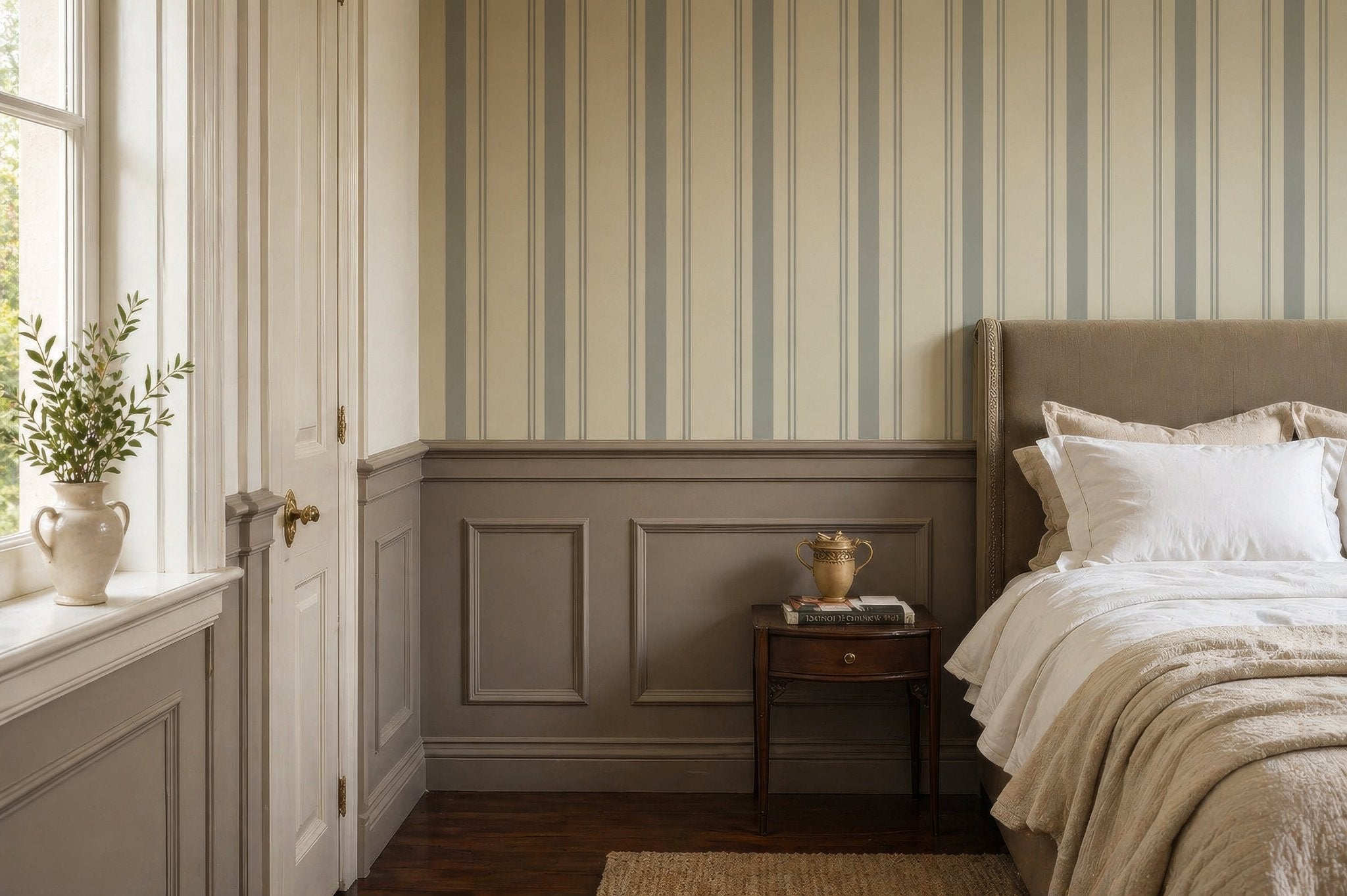 Tapeta Soft Stripe Mist Blue - Wallcolors®