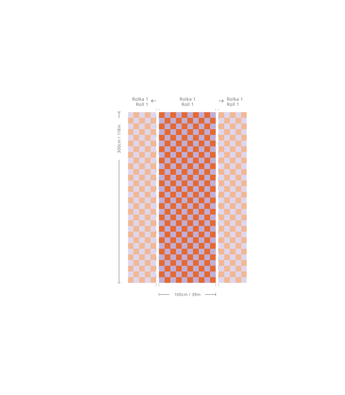 Tapeta Square Checks Pumpkin