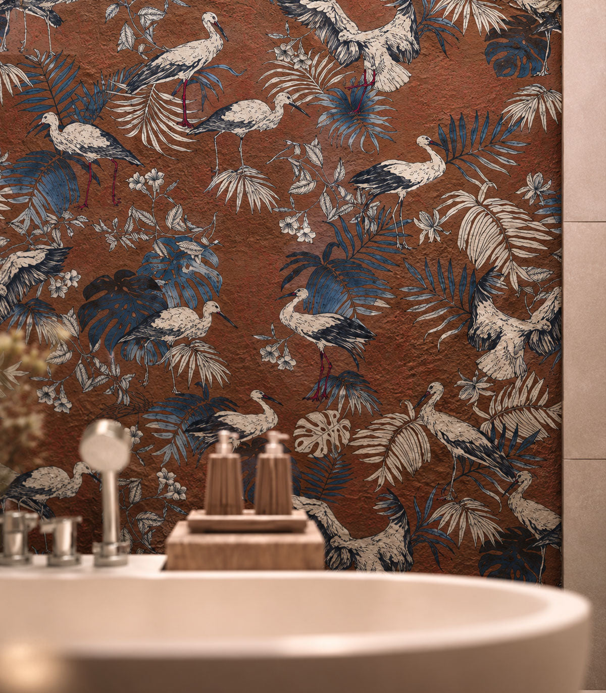 Tapeta Storks Red