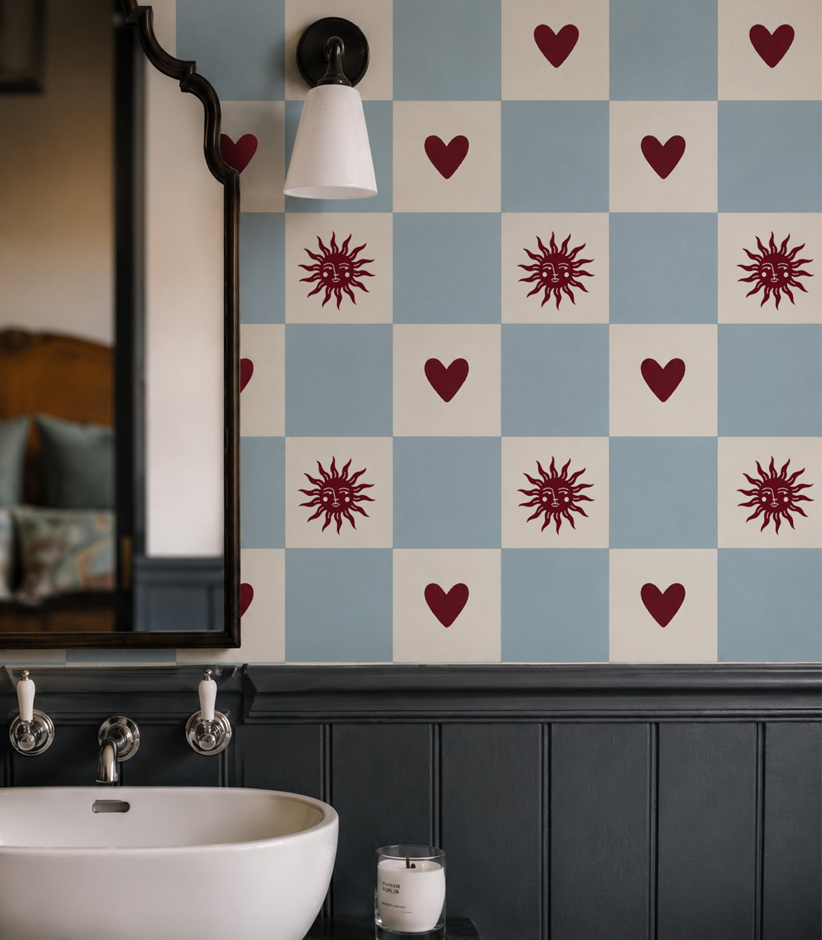 Tapeta Sun and heart Blue