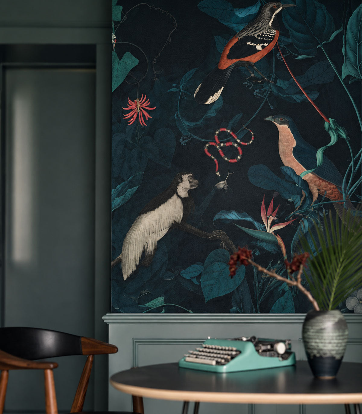 Carta da parati Teal Blue Garden