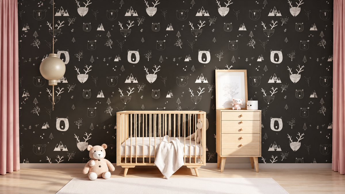 Wallpaper Teddy Bears Black
