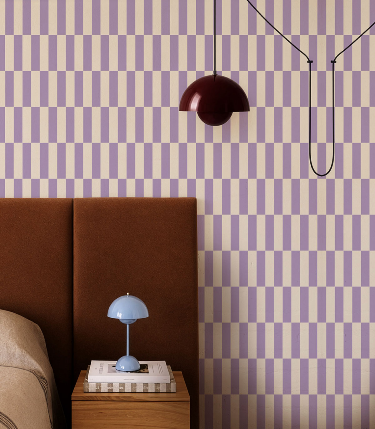 Papier peint Tetris Stripe Lilac